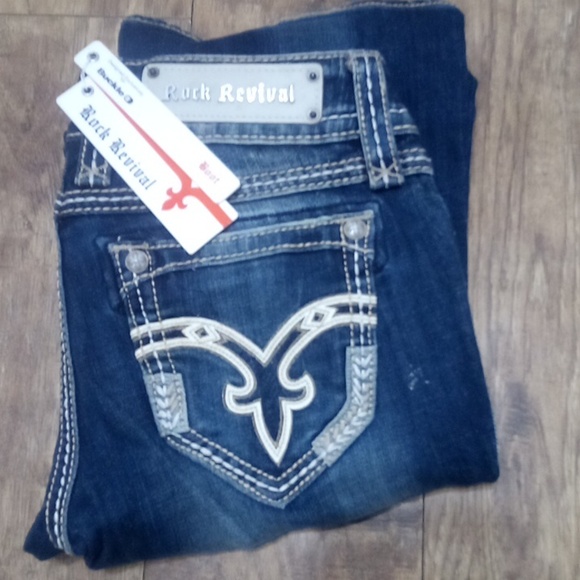 Rock Revival Women's 26 Boot Cut Denisa Embellished Embroidered NWT - Picture 3 of 8